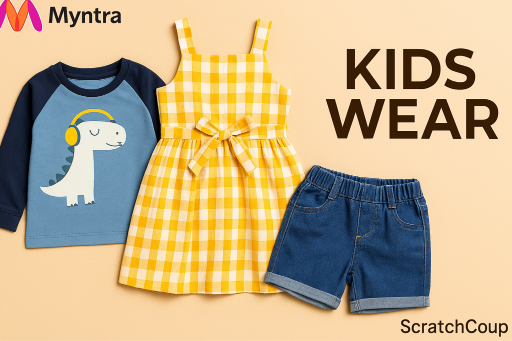 Shop the Myntra Kids Wear Sale and save up to 50% on trendy clothing, shoes, and accessories for boys and girls. Limited-time offers on top brands.